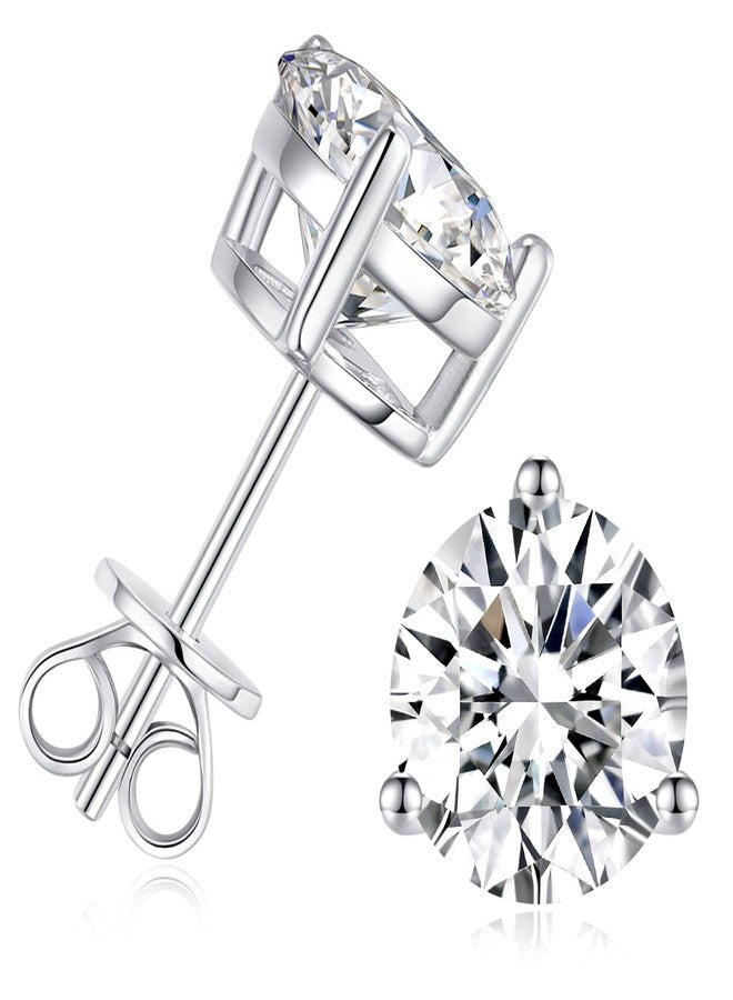 SecreTalk 1-4ct Moissanite Stud Earrings for Women - 3 Prong 925 Sterling Silver D Color Ideal Cut Earrings with Certificate of Authenticity (2CT) - Image 1